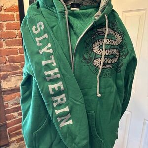 Green Slytherin Hoodie with Snake Design